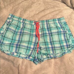 Plaid Women's Shorts in Blue and Pink